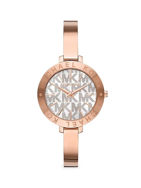 Shop Michael Kors Jaryn Rose Goldtone Stainless Steel Watch